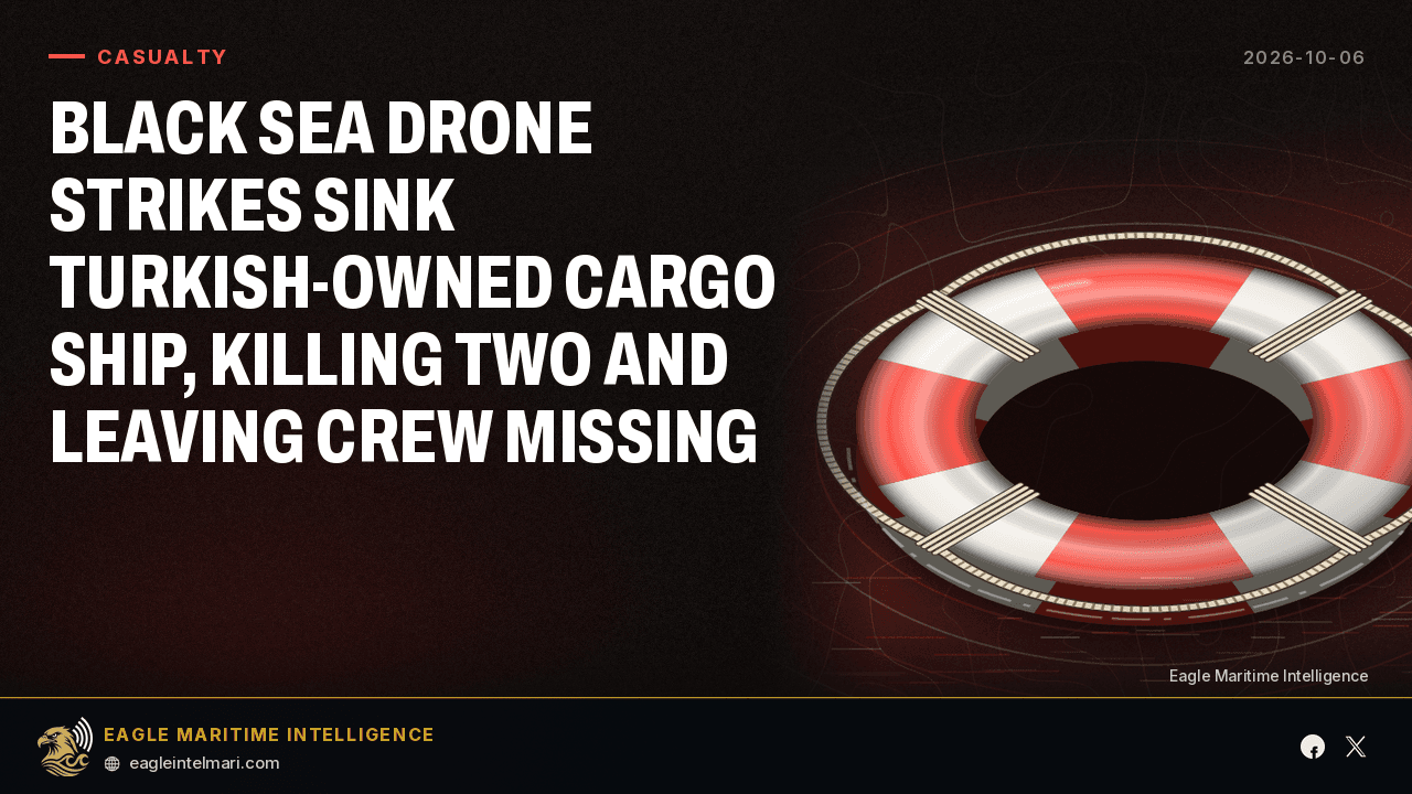 Black Sea drone strikes sink Turkish-owned cargo ship — Oct 6