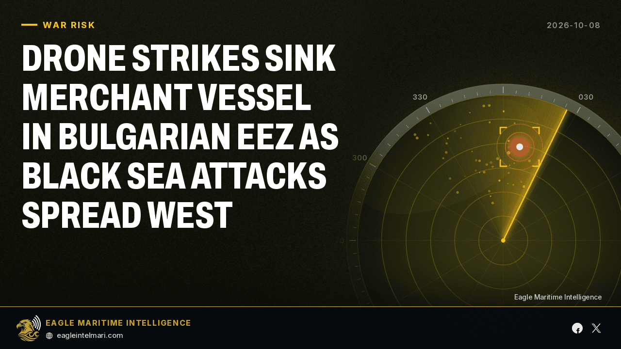 Drone Strikes Sink Merchant Vessel in Bulgarian EEZ — Oct 8