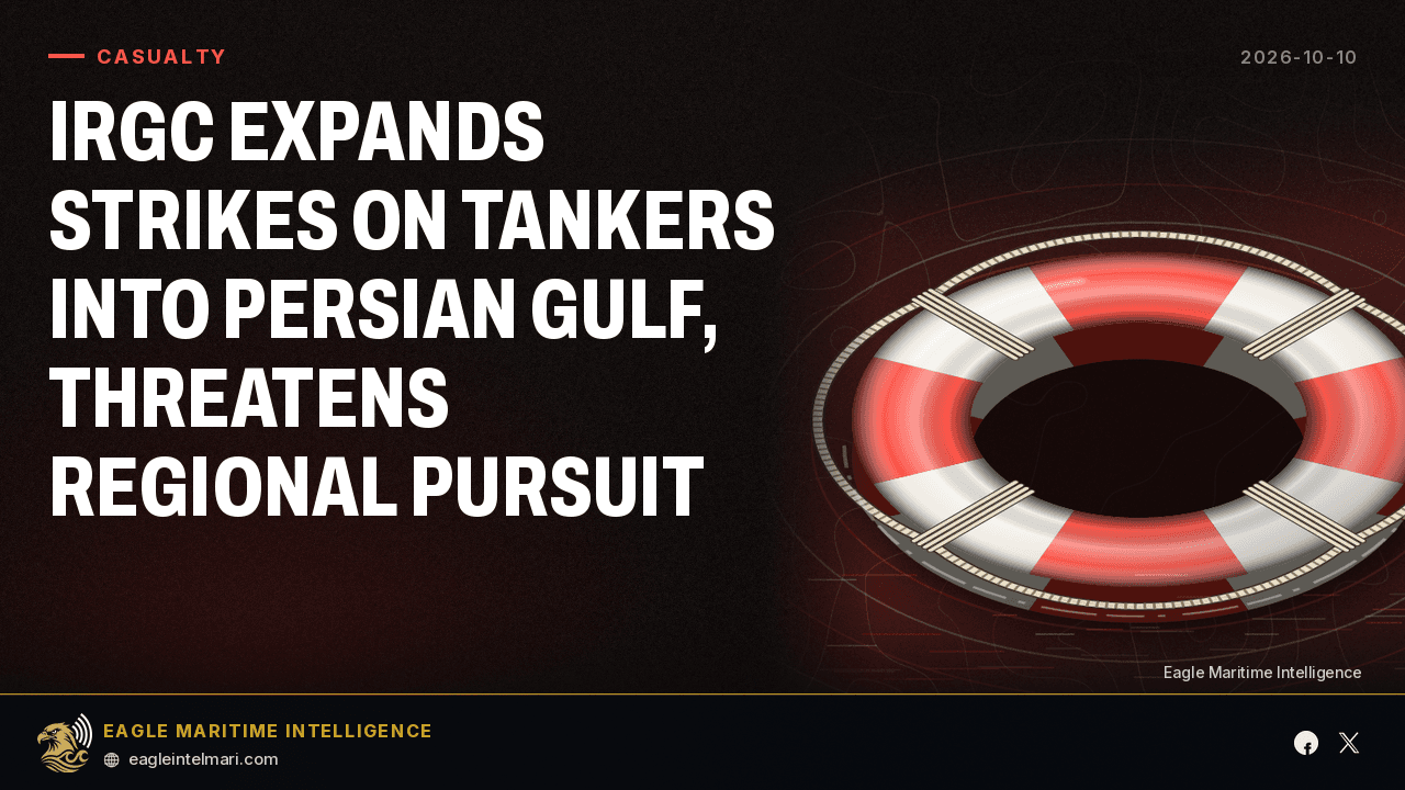 IRGC Expands Strikes on Tankers into Persian Gulf — Oct 10