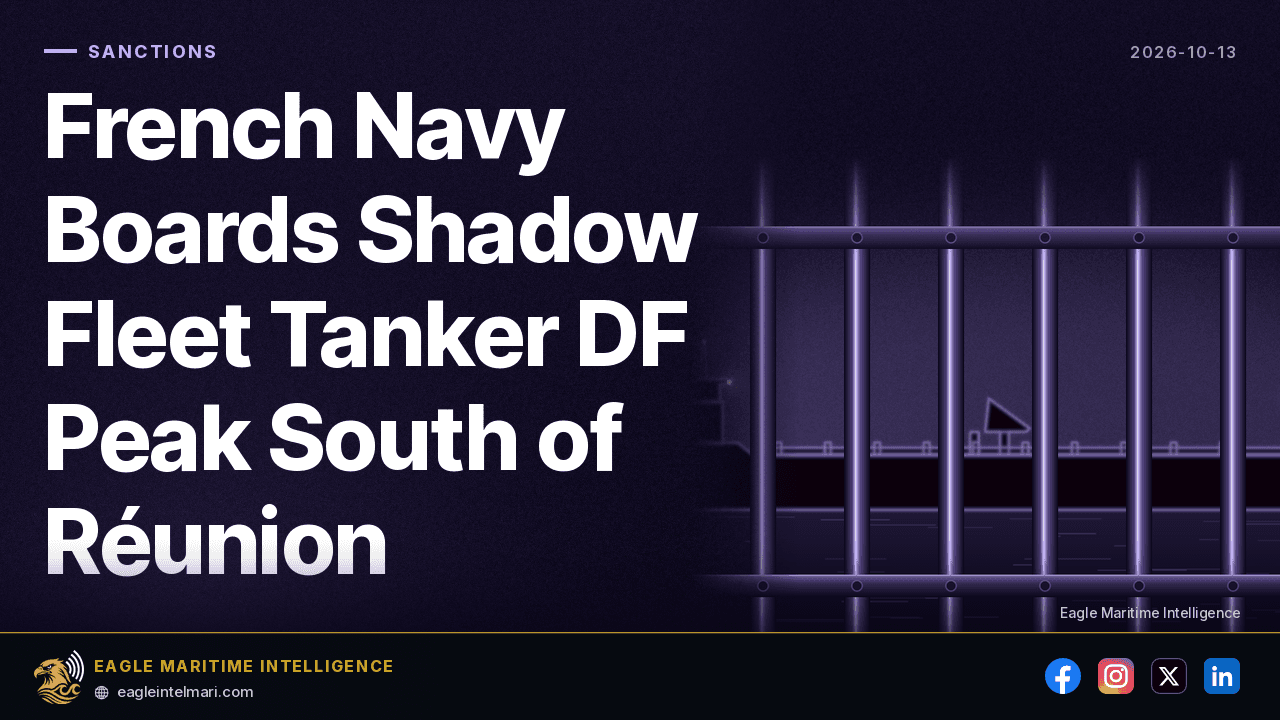 French Navy Boards Shadow Fleet Tanker DF Peak South — Oct 13