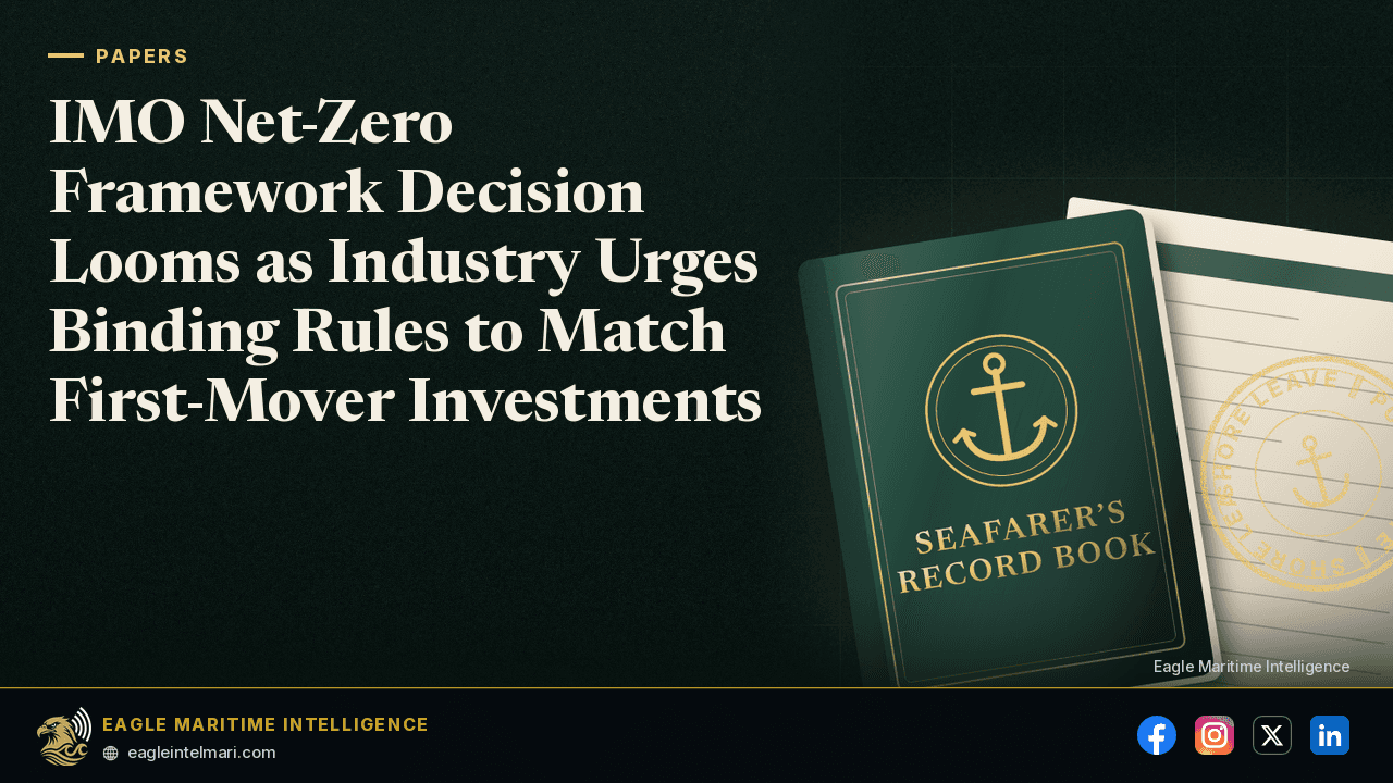 IMO Net-Zero Framework Decision Looms as Industry Urges Binding Rules to Match First-Mover Investments