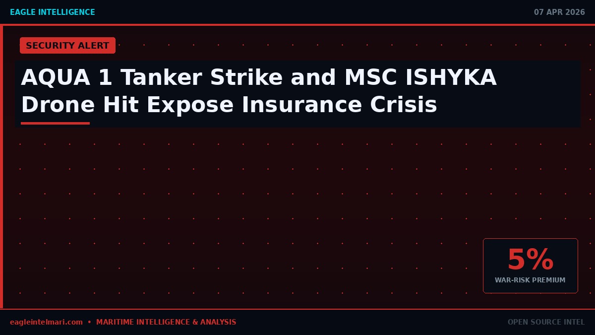 AQUA 1 Tanker Strike and MSC ISHYKA Drone Hit Expose Deepening Shipping Insurance Crisis