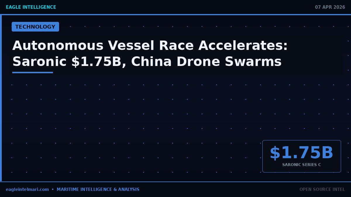 Autonomous Vessel Race Accelerates: Saronic Raises $1.75B as China Deploys Maritime Drone Swarms