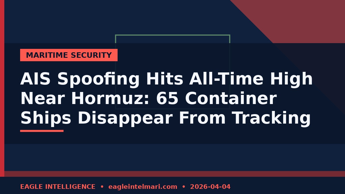 AIS Spoofing Hits All-Time High Near Hormuz: 65 Container Ships Disappear From Tracking