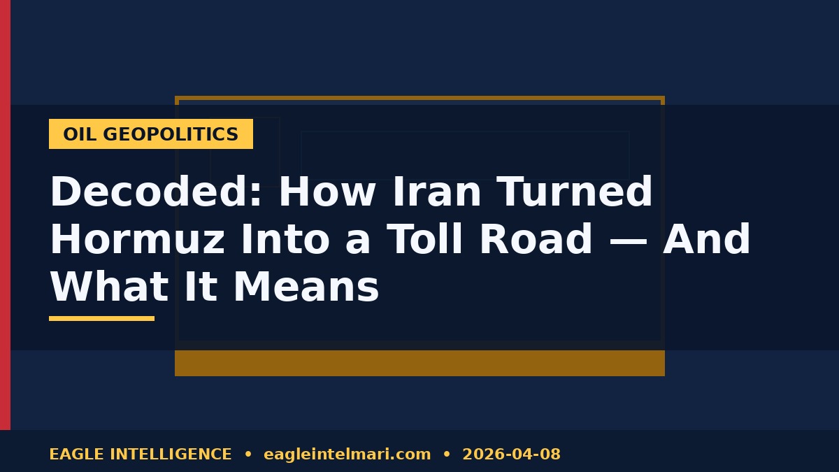 Decoded: How Iran Turned Hormuz Into a Toll Road — And What It Means