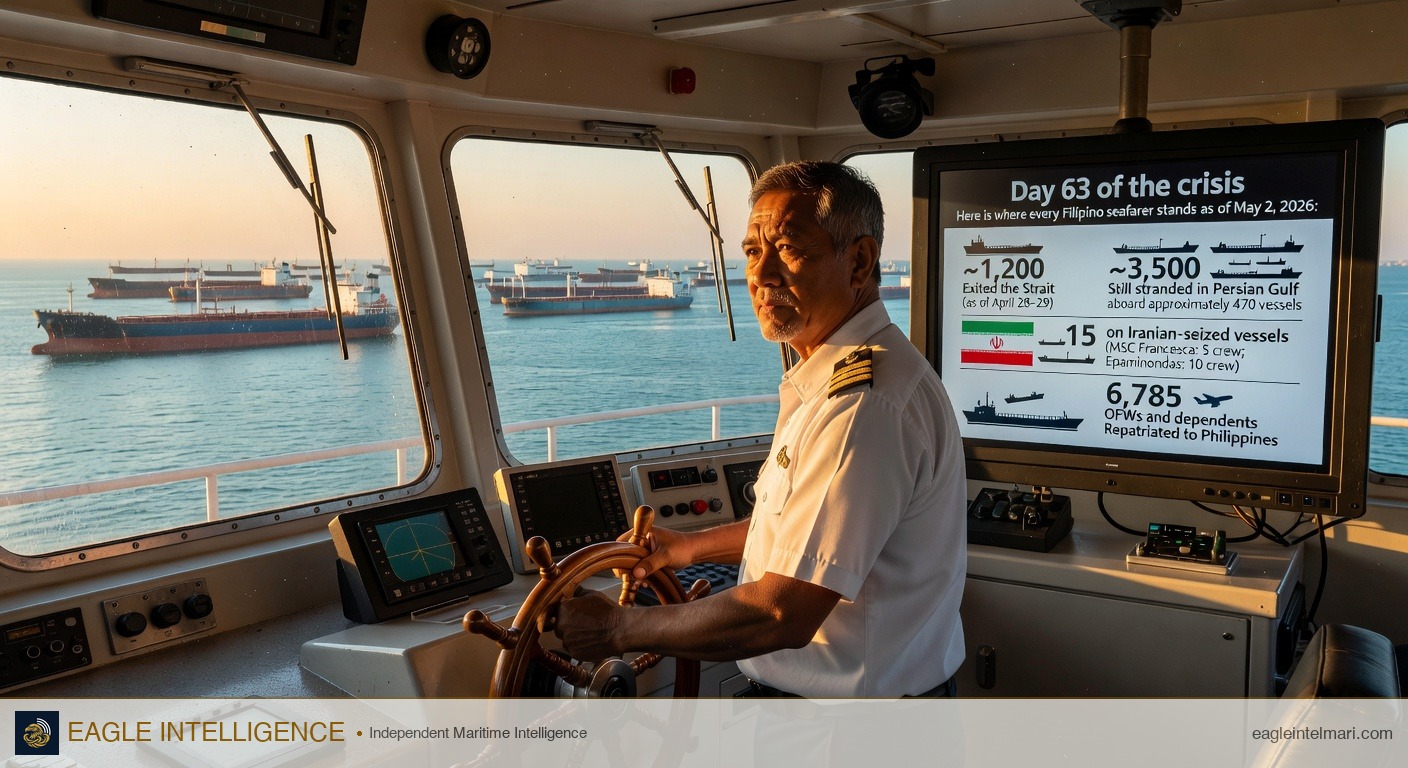 From the Bridge: Day 63 — 1,200 Out, 3,500 Still In, 15 on Seized Vessels