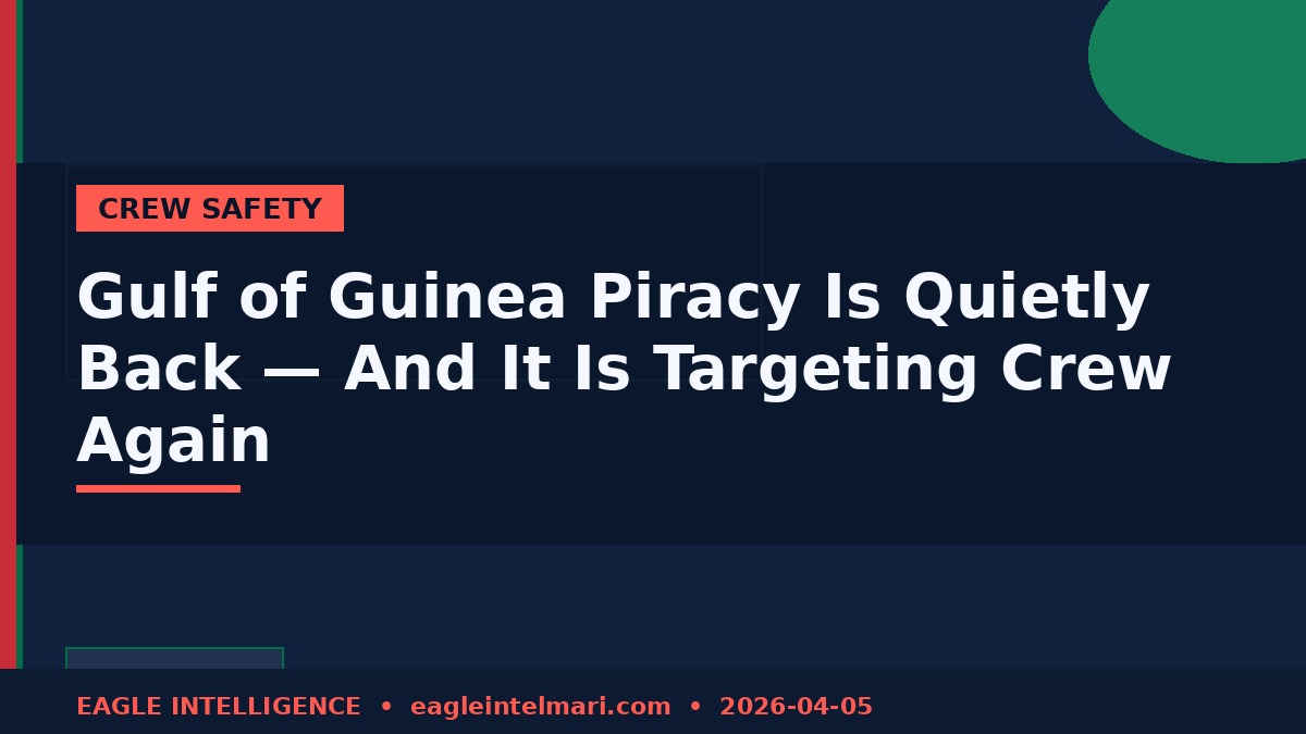 Gulf of Guinea Piracy Is Quietly Back — And It Is Targeting Crew Again
