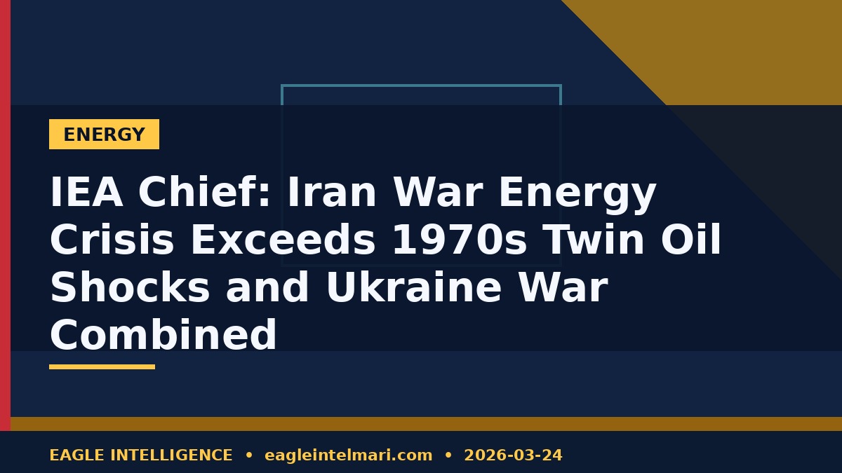 IEA Chief: Iran War Energy Crisis Exceeds 1970s Twin Oil Shocks and Ukraine War Combined
