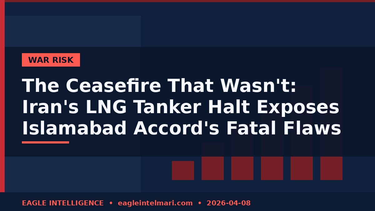The Ceasefire That Wasn't: Iran's LNG Tanker Halt Exposes Islamabad Accord's Fatal Flaws