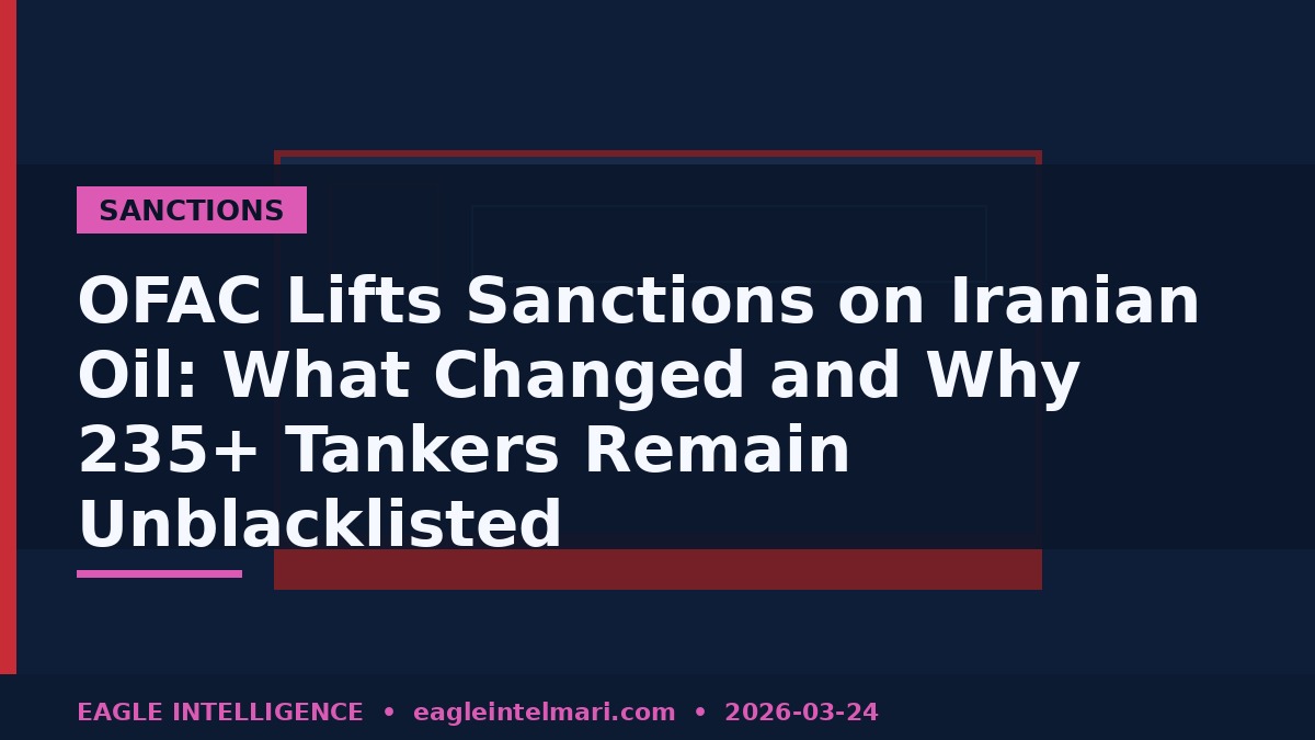 OFAC Lifts Sanctions on Iranian Oil: What Changed and Why 235+ Tankers Remain Unblacklisted