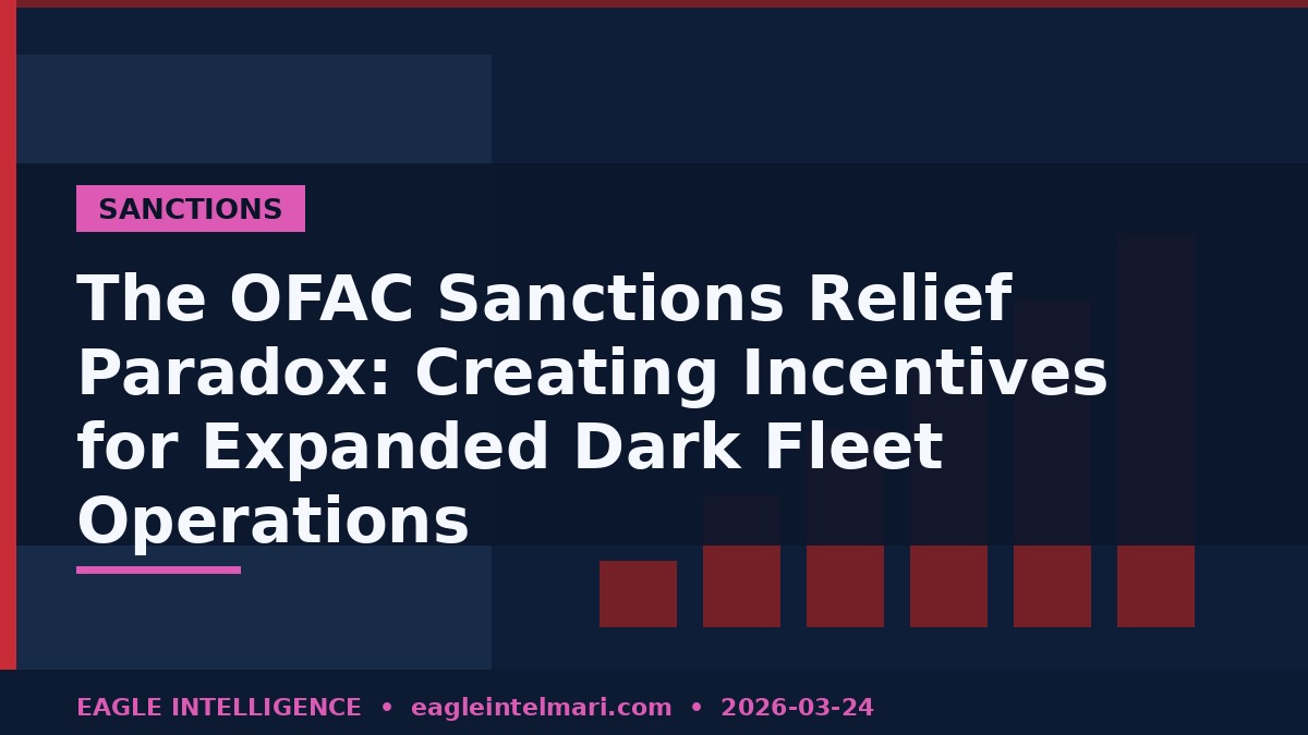 The OFAC Sanctions Relief Paradox: Creating Incentives for Expanded Dark Fleet Operations