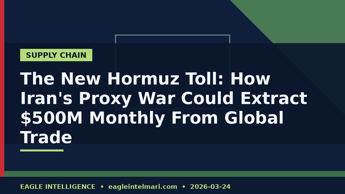 The New Hormuz Toll: How Iran's Proxy War Could Extract $500M Monthly From Global Trade