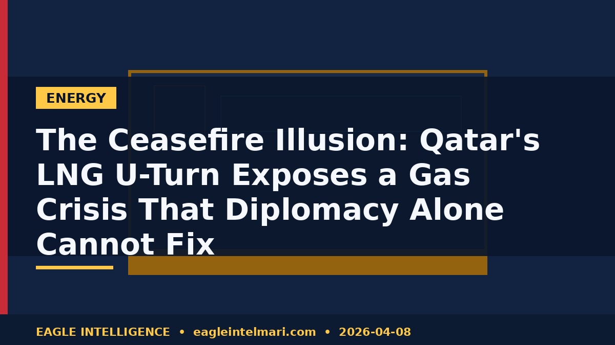 The Ceasefire Illusion: Qatar's LNG U-Turn Exposes a Gas Crisis That Diplomacy Alone Cannot Fix