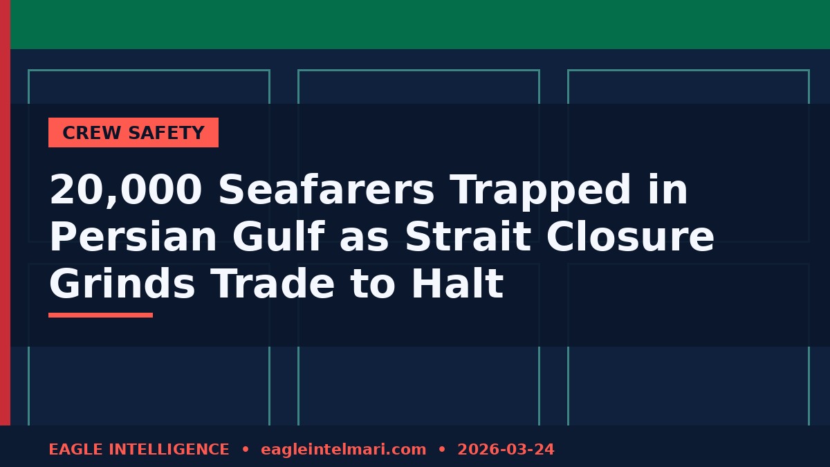 20,000 Seafarers Trapped in Persian Gulf as Strait Closure Grinds Trade to Halt