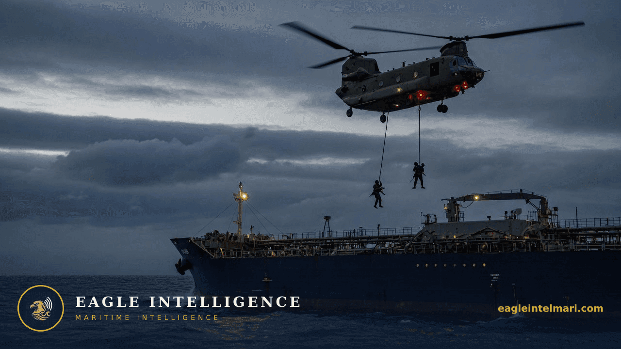 UK Marines Board Shadow Fleet Aframax in English Channel Dawn Raid